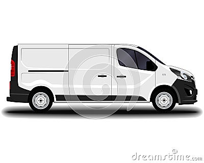 Realistic cargo van. Vector Illustration