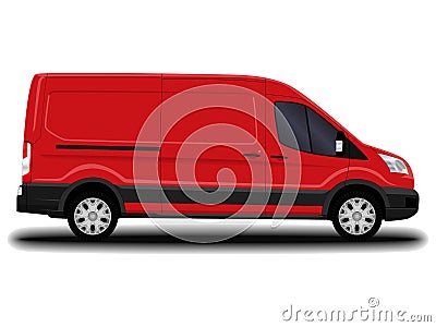 Realistic cargo van. Stock Photo