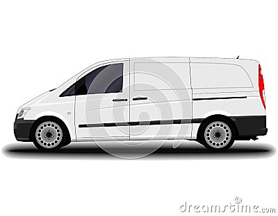 Realistic cargo van. Vector Illustration