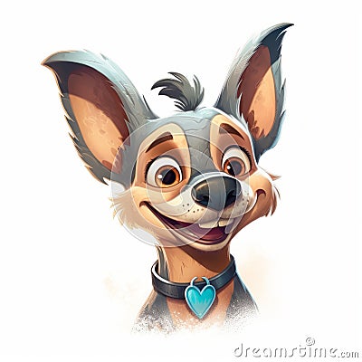 Realistic Cartoon Dog With Fantasy Elements: 2d Game Art And Children's Book Illustrations Stock Photo
