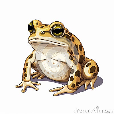 Realistic Cartoon Frog Clip Art With Big Eyes Stock Photo