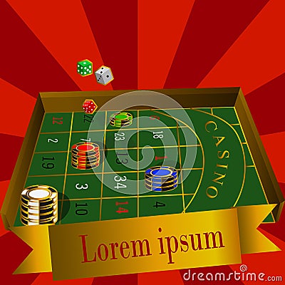 Realistic casino elements: Vector Illustration