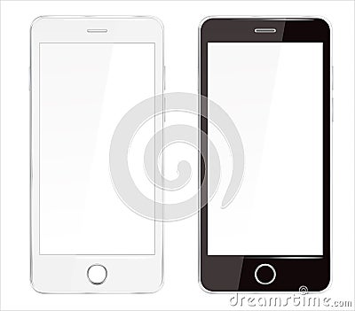Realistic Cellphone Smartphone Vector of Touchscreen Phone Device Vector Illustration