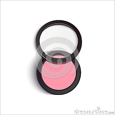 Realistic cheek blush package Vector Illustration