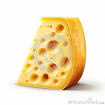 Realistic Cheese Photo With Isolated White Background Stock Photo