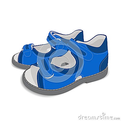 Realistic child sandals on white background-02 Vector Illustration