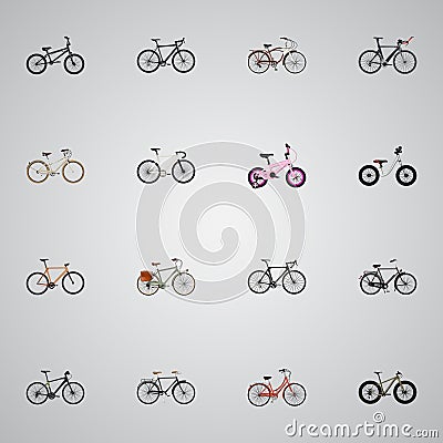Realistic Childlike, Road Velocity, Exercise Riding And Other Vector Elements. Set Of Realistic Symbols Also Include Vector Illustration