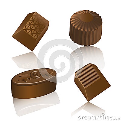 Realistic chololate candy isolated Vector Illustration