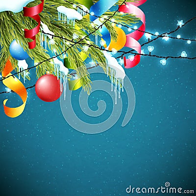 Realistic christmas background Vector Illustration