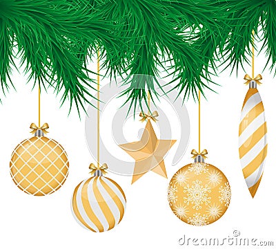 Realistic christmas balls set Stock Photo