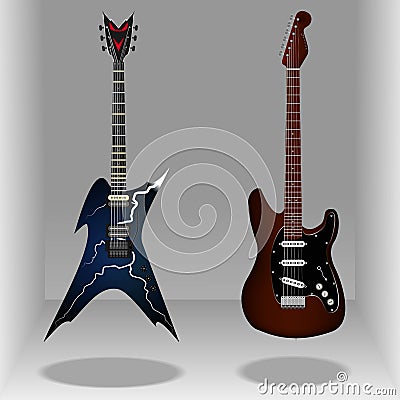 Realistic classic electric guitars. Sleek style Stock Photo