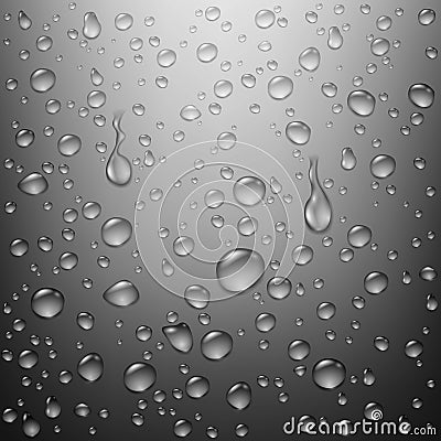 Realistic Clean Water Drops Background Vector Illustration