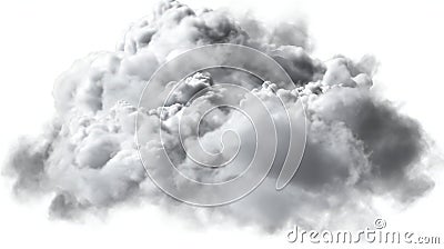 Realistic cloud isolated on white background, Smoke Cartoon Illustration