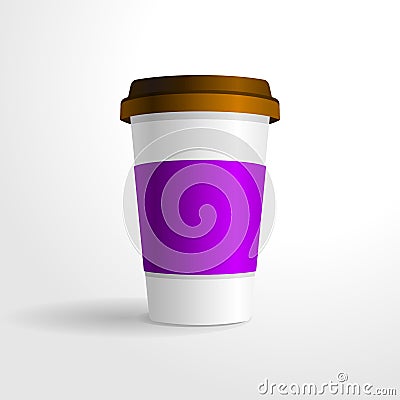 Realistic coffee cup vector template, for your design mock up. Stock Photo