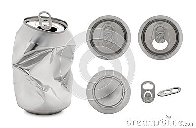 Realistic collection of aluminium can- Isolated on white background and clipping path. Stock Photo