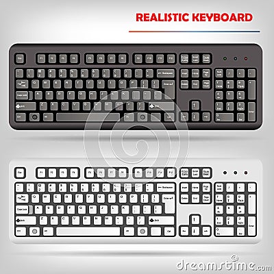 Realistic computer keyboard vector Vector Illustration