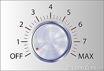 Realistic control knob with marks Vector Illustration