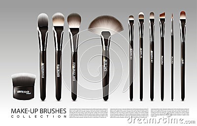 Realistic Cosmetic Accessories Set Vector Illustration