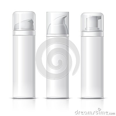 Realistic Cosmetic bottle can sprayer container. Vector Illustration