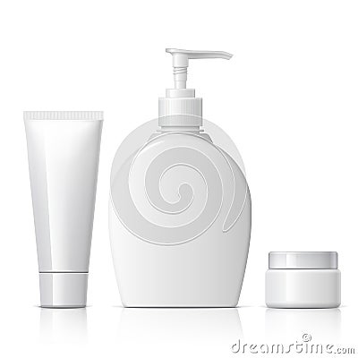 Realistic Cosmetic bottle can sprayer container. Vector Illustration