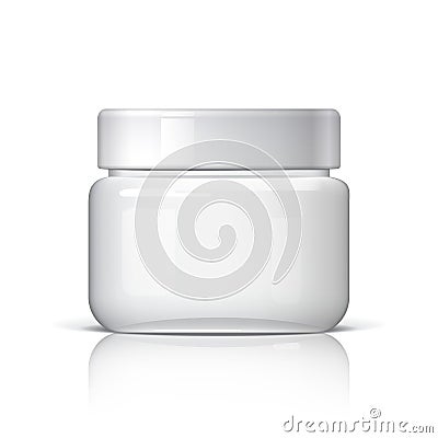 Realistic cosmetic jar on a white background. Vector Illustration