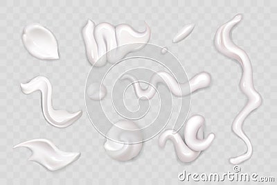 Realistic cosmetic white cream set Stock Photo