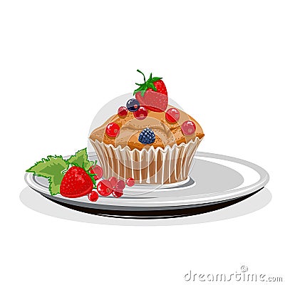 Realistic cupcake Vector Illustration