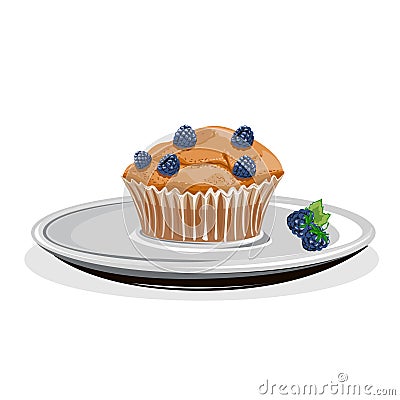 Realistic cupcake Vector Illustration