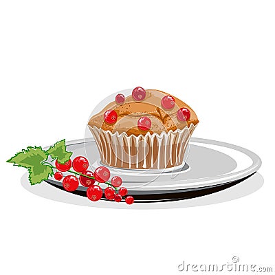 Realistic cupcake Vector Illustration