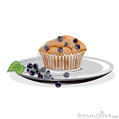 Realistic cupcake Vector Illustration