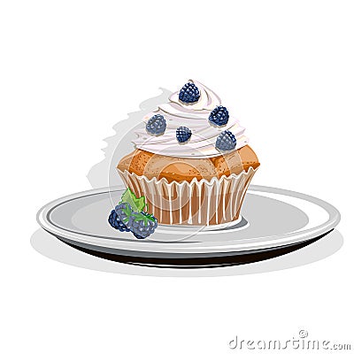 Realistic cupcake Vector Illustration