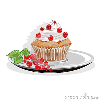 Realistic cupcake Vector Illustration