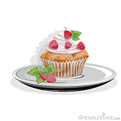 Realistic cupcake Vector Illustration