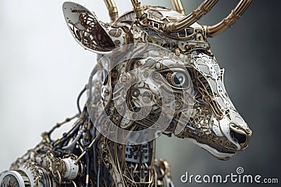 Realistic 3D Deer with Cinematic Lighting & Rococo Details Stock Photo