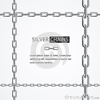 Realistic 3d Detailed Chain Frame Steel. Vector Vector Illustration
