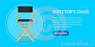 Realistic 3d Detailed Director Cinema Chair Card. Vector Vector Illustration