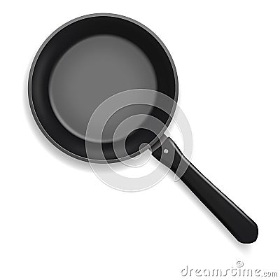 Realistic 3d Detailed Frying Pan with Handle . Vector Vector Illustration