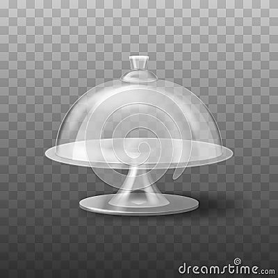 Realistic 3d Detailed Glass Cake Stand. Vector Vector Illustration