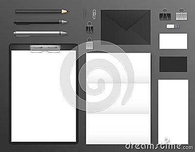 Realistic 3d Detailed Mockup Business Brand Set. Vector Vector Illustration