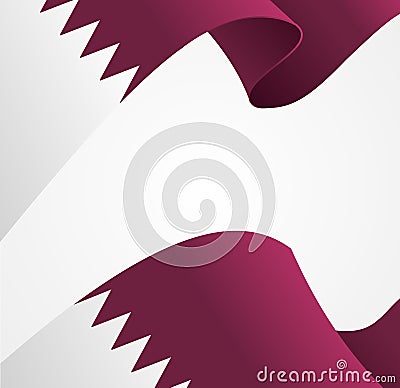 Realistic 3d Detailed Qatar Flag Background. Vector Vector Illustration