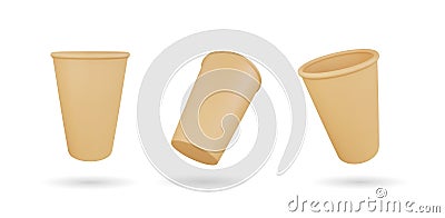 Realistic 3d disposal cup vector object Vector Illustration