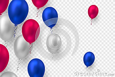 Realistic 3d glossy balloons. Vector Illustration