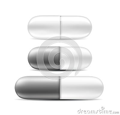 Realistic 3D medical capsule Vector Illustration