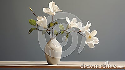 Realistic 3d Model Images Of White Magnolia Flower Stock Photo