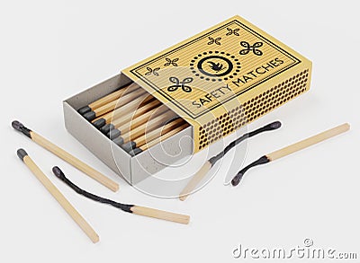 3d Render of Box of Matches Stock Photo