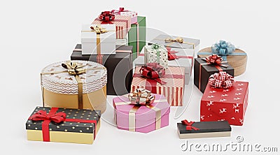 3D Render of Gifts Collection Stock Photo