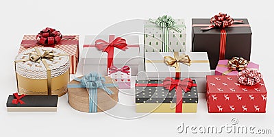 3D Render of Gifts Collection Stock Photo