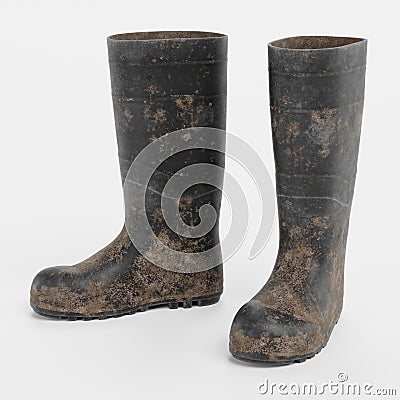 3D Render of Gum Boots Stock Photo