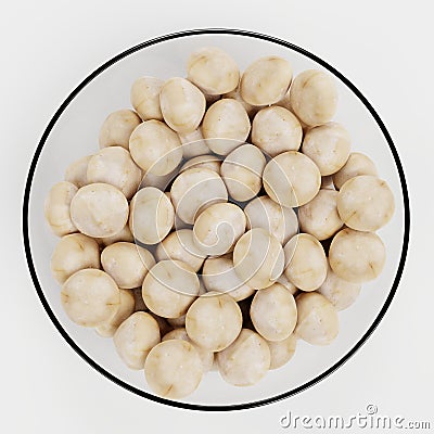 3D Render of Macadamia Nuts Stock Photo