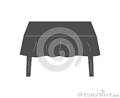 Realistic 3d render table with tablecloth Vector Illustration